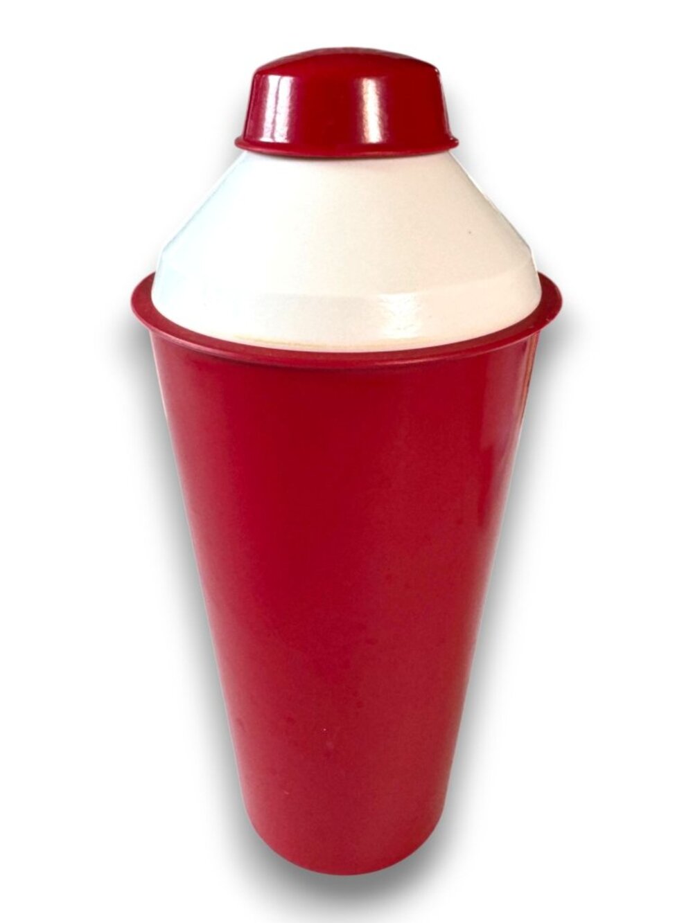 Vintage Acme Plastic Company Ware Cocktail Shaker Red and White Los Angeles USA